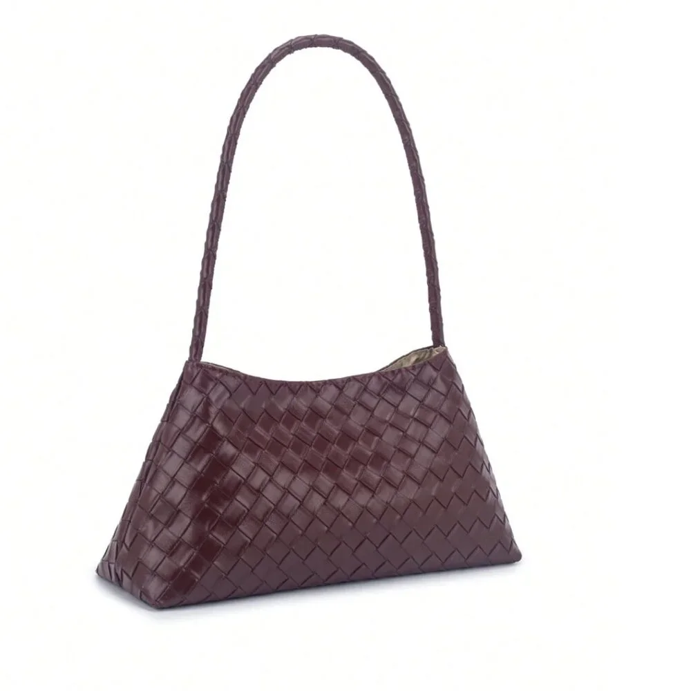 Dark Brown Woven Shoulder Bag - Picture 6 of 8